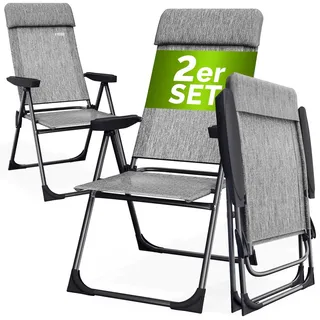 CASARIA Gartenstuhl 73 x 73 x 108 cm grau 2 St.