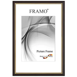 FRAMO Holz Bilderrahmen 13 x 18 cm aus Massivholz | Schwarz Gold | Farbe/Größe wählbar | Rahmen für Poster | Puzzle | Foto collage N°065