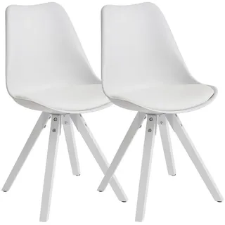KADIMA DESIGN Esszimmerstuhl Lund Kunstleder weiß 2er Set