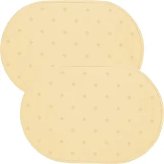 Erwin Müller abwaschbares Tischset, Platzset 2er-Pack Neuss im Rautendesign Natur Größe oval: 35x50 cm - acrylversiegeltes Gewebe für leichtes Wischen