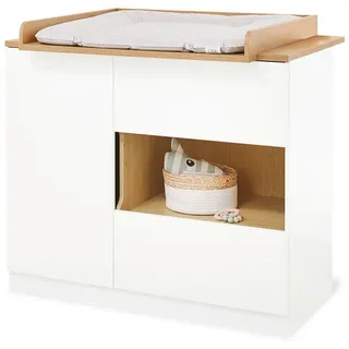 Pinolino Wickelkommode Linje, Weiß, Holz, Eiche, 110x103x77 cm, Babymöbel, Wickelkommoden & Zubehör, Wickelkommoden