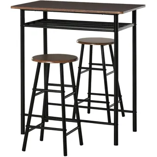 Homcom Bartisch Set 80 x 50 x 90 cm Schwarz