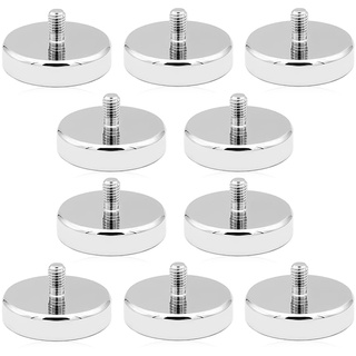 mizikuu Neodym Magnete mit M5 Gewinde, 10 Stück Neodym-Magnet M5 Gewindebolzen 25mm Magnet, 20kg Haftkraft Magnetsysteme, Starker Magnet, Runde Neodym Magnete für Schrauben Öse oder Haken