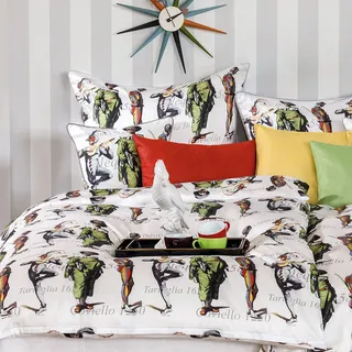 Apelt Mako-Satin Bettwäsche Felix 135x200 cm + 80x80 cm - grün;bunt