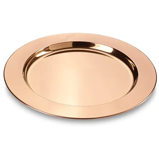Echtwerk Platzteller/ Set "Shiny", Unterteller aus Edelstahl, Edelstahlteller, Dekoteller für Hochzeiten, Servierplatte, Tischset, Ø 33,2 cm, Kupfer-Edition, 2 teilig