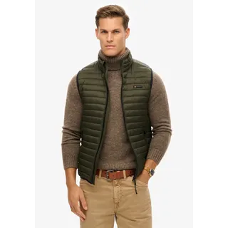 Steppweste SUPERDRY "FUJI LITE GILET", Herren, Gr. XXL, grün (surplus goods olive grün), Web, Obermaterial: 100% Nylon, unifarben, modisch, slim fit, Westen