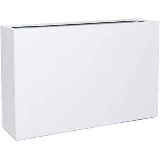 VIVANNO Pflanzkübel Raumteiler Sichtschutz Fiberglas ELEMENTO Weiß matt - 117x30x75