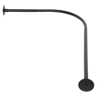 L-förmige Duschvorhangstange - Eckstange Badewanne/Dusche - Verstellbar 70–95 x 105–165 cm - Edelstahl - Tragkraft bis 8 kg - Schwarz - Schwarz