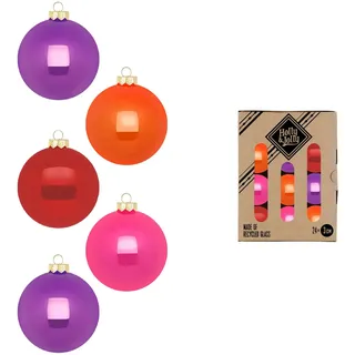 Holly & Jolly 24 Weihnachtskugeln 3cm Glas, Christbaumkugeln Weihnachtsbaumkugeln Party Time,