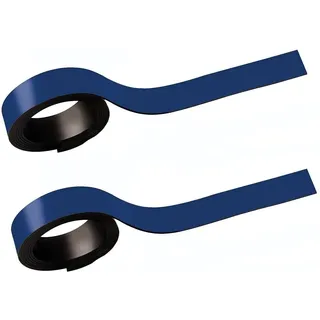 Maul Magnetstreifen 1 cm x100 cm, 2 Stück) | Magnetband selbsthaftend auf magnetischen Oberflächen | Magnetklebeband individuell zuschneidbar | Beschriftbar mit Marker | Blau