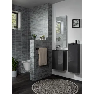 Waschbeckenunterschrank FACKELMANN Schränke grau (grau anthrazit) Bad-Waschbecken-Unterschränke Badmöbel für Gäste-WC, Breite ca. 45 cm