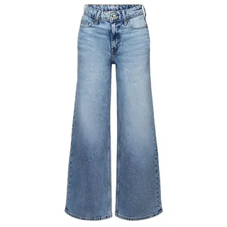 Esprit Bootcut-Jeans Retro-Jeans mit weitem Bein blau