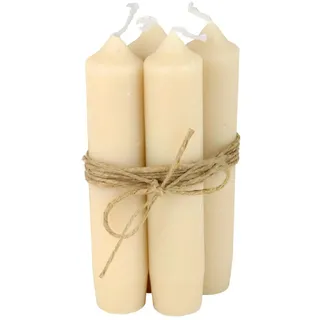 4er Pack Stabkerzen H:11 cm Ø:2,2 cm div. Farben Brenndauer 4,5 Stunden Kerze Advent Weihnachten Deko, Farbe:Creme