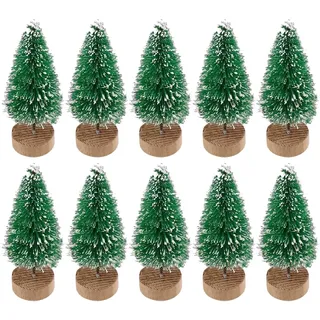 10pcs Mini Weihnachtsbaum 4,5 cm,Mini Tannenbaum für Tisch,Mini Christmas Tree Miniatur,Mini Weihnachts Baum Künstlicher Geschmückter Weihnachts Baum klein,Christbaum,Weihnachtsdeko