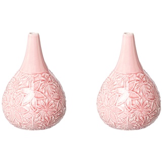 Porzellan Vase Mit Blütendekor Blooming  2Er-Set (Farbe: Rosa)