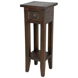 Buri Holz Beistelltisch mit Schublade Mahagoni braun kolonial Nachttisch Dekotisch
