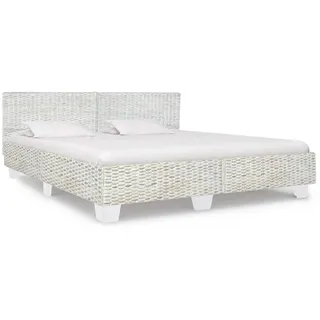 Bett Grau Natur Rattan 180x200 Cm Vidaxl