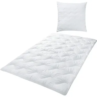 Erwin Müller Kinder-Bett-Set 2-TLG. weiß Größe 135x200 cm (80x80 cm), Bettdecke, Kissen - anschmiegsam, feuchtigkeitsregulierend, hygienisch und pflegeleicht