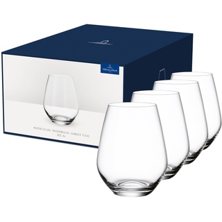 Villeroy & Boch – Ovid Wasserglas-Set, 4 teilig, 420 ml, Wassergläser, Gläser Set, besondere Trinkgläser, Gläser für Wasser, Saftgläser, Kristallglas, spülmaschinengeeignet