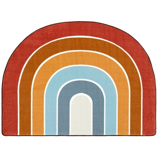 Kinderteppich Niloya 366, Paco Home, halbrund, Höhe: 12 mm, Spielteppich, Kurzflor, Motiv Regenbogen, waschbar bunt
