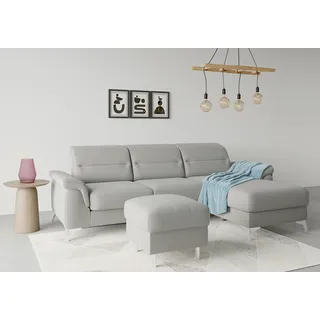Stauraumhocker SIT & MORE "Sinatra", silber, B:58cm H:48cm T:58cm, 90% Polyester, 10% Polyamid, Hocker, Sitzfläche ist abnehmbar, chromfarbene Metallfüße