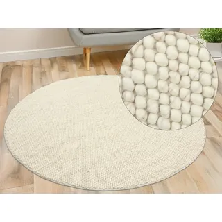 LeGer Home by Lena Gercke Ainhoa Wollteppich Ø 120 cm Beige