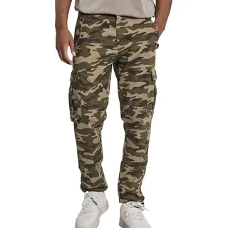 REDEFINED REBEL Jolan Herren Cargo-Hose im Utility-Look Anti Fit Baumwoll-Hose Ankle-Hose mit Tunnelzug am Beinende 226027 Camouflage - S