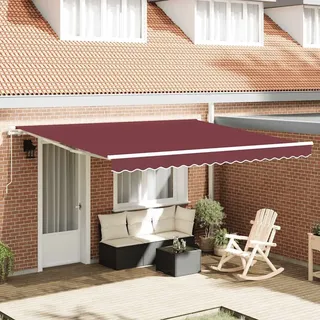 vidaXL Markise Manuell 400 x 300 cm rot