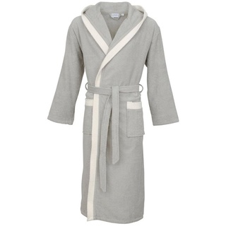 Carl Ross Unisex-Bademantel 40300, Midilänge, Walkfrottier, Kapuze, Gürtel, Midilänge silberfarben XS