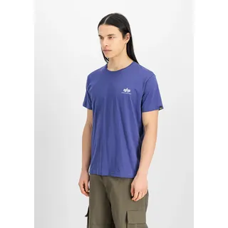 T-Shirt ALPHA INDUSTRIES "Basic SL T-Shirt", Herren, Gr. L, lila (night lila), Obermaterial: 100% Baumwolle, Shirts T-Shirt
