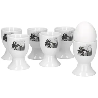 van Well Eierbecher 6er Set Eierbecher Black Flower 4,8cm bunt