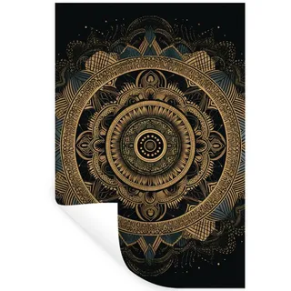 MuchoWow Wandsticker Mandala - Gold - Bohème - Luxus (1 St), Wandtattoo, Selbstklebend, Wohnzimmer, 40x60 cm bunt 40 cm x 60 cm x 0.1 cm
