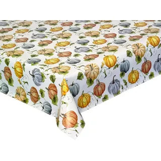 Wachstuch Wachstücher Tischdecke Abwaschbar Wasserdicht Gartentischdecke Classico WF-5919A Halloween Herbst Kürbisse 300x140 cm - Bunt