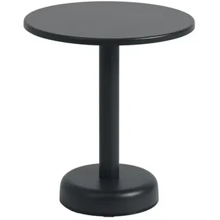 Muuto - Linear Steel Outdoor Kaffeetisch, Ø 42 x H 47 cm, anthrazitschwarz RAL 7021