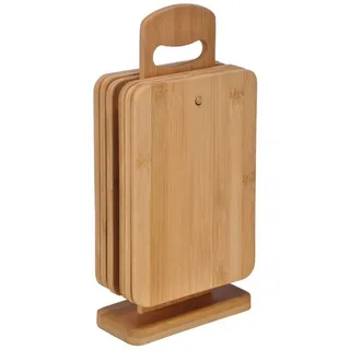 Spetebo Frühstücksbrettchen Set 7-tlg. Holz 6 x 1 cm Braun