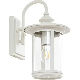 Lindby Außenwandleuchte Zayn, weiß, Glas, Höhe 33 cm, IP23 - Weiß