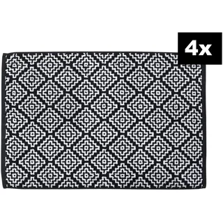 Done. DAILY SHAPES Boho Schwarz 4er-Set 60 x 40 cm