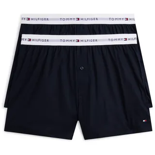 Boxershorts "2 Pk Boxershorts", Herren, Gr. M (50), 2 Stk., desert sky, Webqualität, Obermaterial: 100% Baumwolle, TOMMY HILFIGER UNDERWEAR, unifarben, normal, Unterhosen, Regular fit mit elastischem Bund