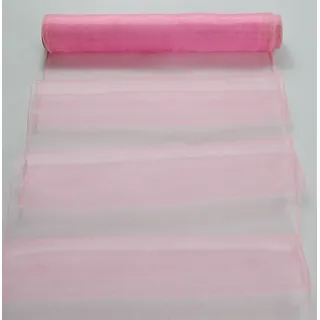 Fibula[Style] Organza Tischläufer rosa*500 x 30 cm* Längsseiten gekettelt*weiche Qualität* Für den festlich gedeckten Tisch* Hochzeit, Taufe, Kommunion, Geburtstag, Weihnachten, Ostern ectr.