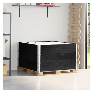vidaXL Hochbeet, Paletten-Aufsatzrahmen 3 Stk. Schwarz 100x100 Massivholz Kiefer