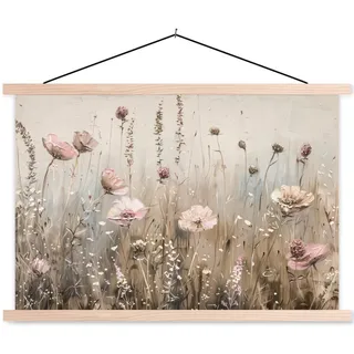 onlywow Poster mit Leiste Blumenfeld | Gr.: 90 x 60 cm