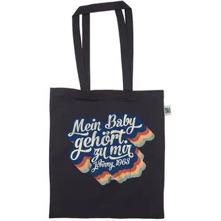 clothinx Mein Baby Gehört zu Mir | Kult Film Motiv der 80er Jahre | Frances und Johnny Tanzwettbewerb | Liebevoll gestaltetes Disco Fever Design 100% Bio & Fair Tasche - Langhenkel