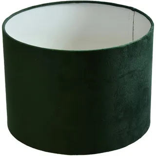 B&S Lampenschirm  Ø 30 x 20 cm Velour grün samtige Oberfläche Zylinderform