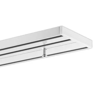 Gardineum Gardinenschiene 3-läufig Ø 0 mm 140 cm Weiß/Grau