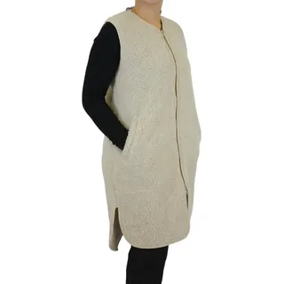 Perfect Wool - Schafwolle Weste - Weste Damen - Ärmellose Weste mit Reißverschluss und Taschen - Lange, Warme Damenweste für Herbst und Winter - Flauschige und Weiche Wolle - Größe XXL - XXL