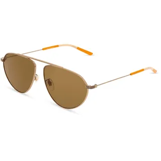 Gucci GG1051S Herren-Sonnenbrille Vollrand Pilot Metall-Gestell, gold