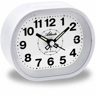 Atlanta Großer Funkwecker Analog Licht Snooze Crescendo Zahlen - 1867/0 Weiß