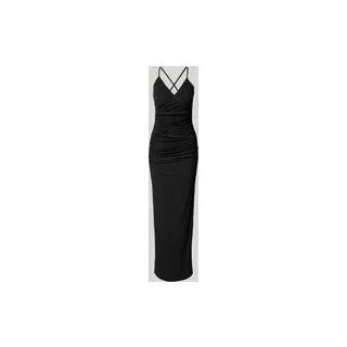 Abendkleid in Wickel-Optik, Black, 34