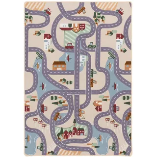 Snapstyle Fun Town Kinderteppich 80 x 160 cm Beige