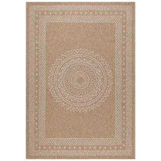 Carpetsale24 XXL Outdoor Teppich 280x370 cm – großer Wetterfester Teppich in Jute-Optik – Flachgewebe, Pflegeleicht & Ideal für große Außenbereiche